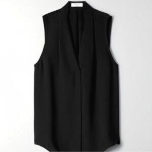 Aritzia Babaton Black Sleeveless Power Blouse
